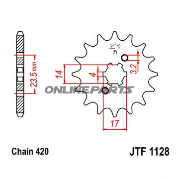 Front Sprocket 11Tooth Pitch 420Large Spline 4 Mm 14/17