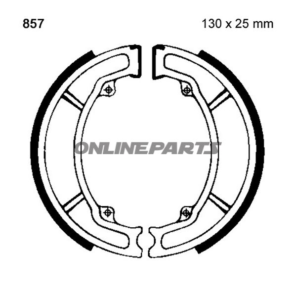 Brake Shoes Rear Excluding Springs Ebc