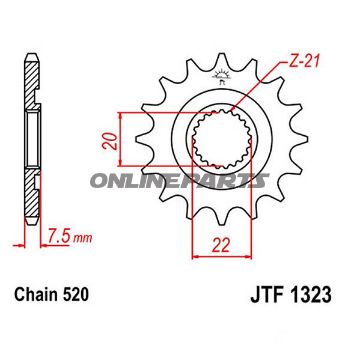Front Sprocket Racing 14Tooth Pitch 520Narrow Spline 20/22