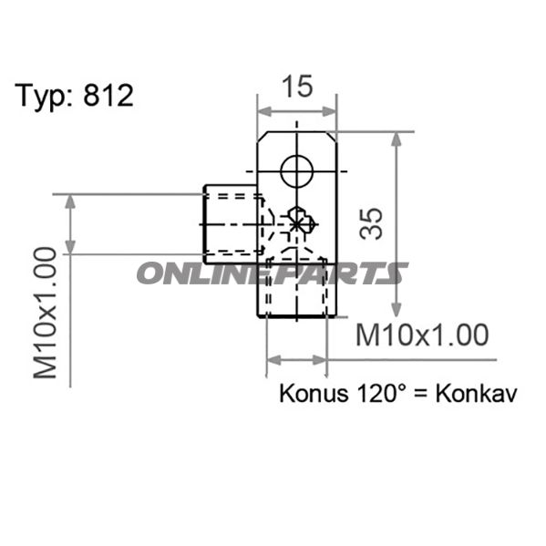 2 Way Distributor Screwed Angledtyp812 M10x1.00 Silver