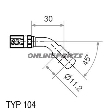 Typ104 11.2Mm 45Deg Silver Banjo Variotyp104 11.2Mm 45 Silber