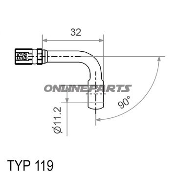 Typ119 11.2Mm 90Deg Silver Banjo Variotyp119 11.2Mm 90 Silber