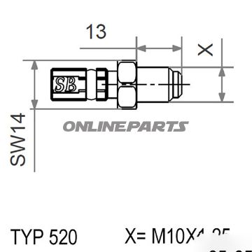Typ520 M10x1.25 Silvermale Thread Fixed Vario