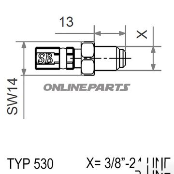 Typ530 3/8-24 Unf Silvermale Thread Fixed Vario