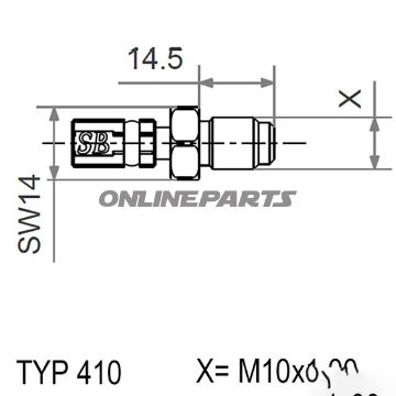Typ410 M10x1.00 + X Stainlessmale Thread Beweg Vario