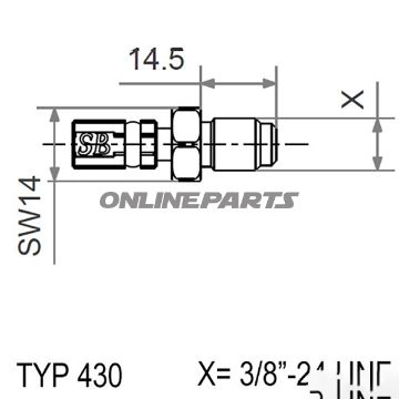Typ430 3/8-24 Unf+Y Stainlessmale Thread Beweg Vario