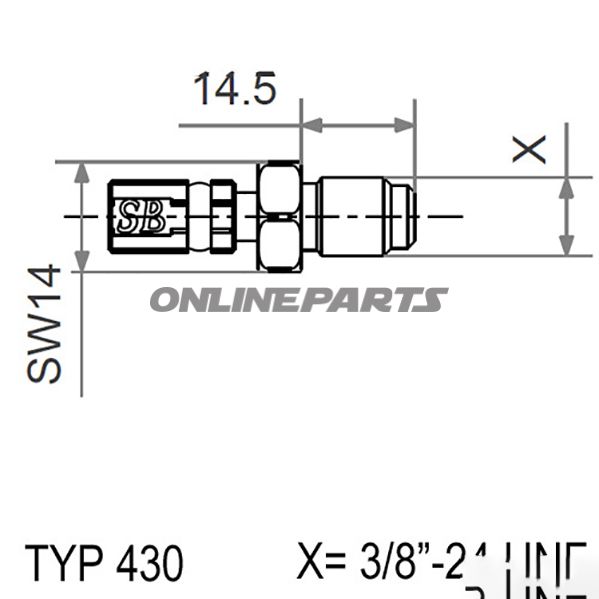 Typ430 3/8-24 Unf+Y Stainlessmale Thread Beweg Vario