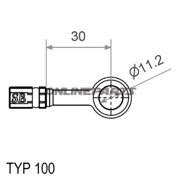 Typ100 11.2Mm 0Deg Silver Banjo Variotyp100 11.2Mm 0 Silber