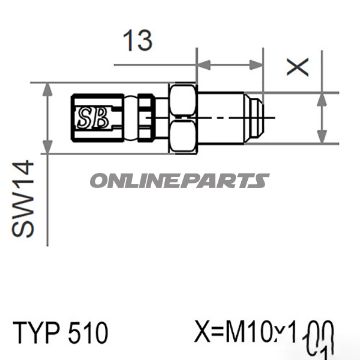 Typ510 M10x1.00 Bluemale Thread Fixed Vario