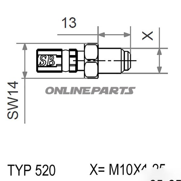 Typ520 M10x1.25 Redmale Thread Fixed Vario