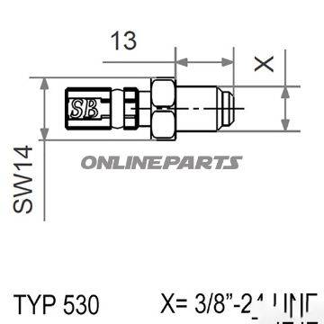 Typ530 3/8-24 Unf Blackmale Thread Fixed Vario
