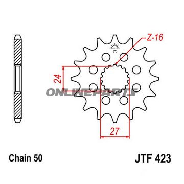 Front Sprocket 16Tooth Pitch 530Narrow Spline 24/27