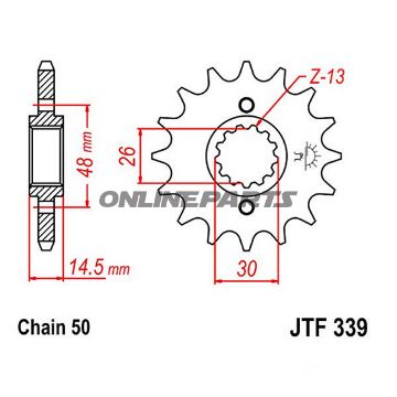 Front Sprocket 15Tooth Pitch 530Narrow Spline 26/30