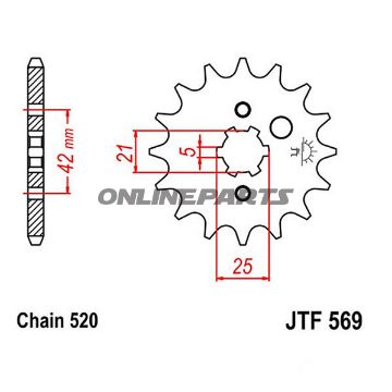 Front Sprocket 10Tooth Pitch 520Large Spline 5 Mm 21/25