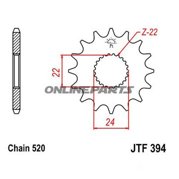 Front Sprocket 11Tooth Pitch 520Narrow Spline 22/24