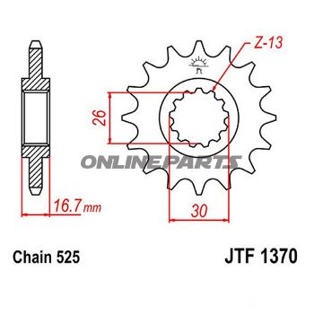 Front Sprocket 15Tooth Pitch 525Narrow Spline 26/30