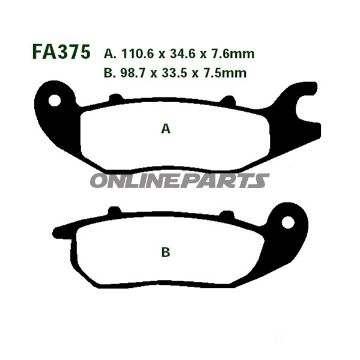 Brake Pads Scooter Ebc Sfa375altn 7872118