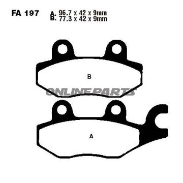 Brake Pads Scooter Sintered Hh Ebc Sfa197hhaltn 7873060