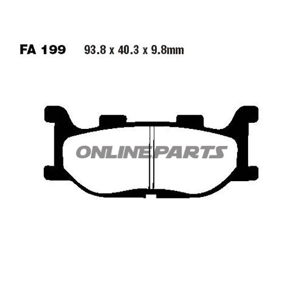 Brake Pads Scooter Sintered Hh Ebc Sfa199hhaltn 7873490