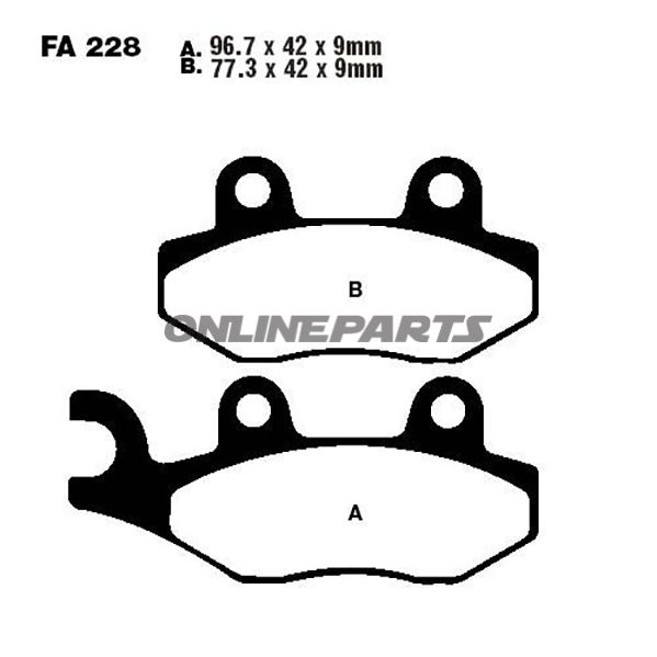 Brake Pads Scooter Sintered Hh Ebc Sfa228hhalt No. 7873979
