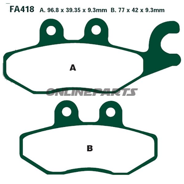 Brake Pads Scooter Sintered Hh Ebc Sfa418hhaltn 7874100