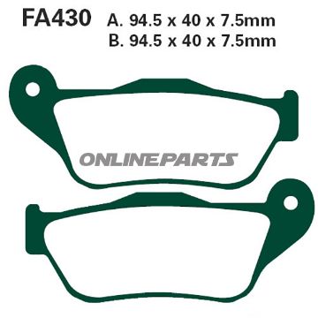 Brake Pads Scooter Sintered Hh Ebc Sfa430hhaltn 7875180