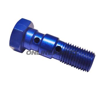 Banjo Bolt Double 3/8´-24 Bluealu Blau