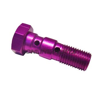 Banjo Bolt Double 3/8-24Alu Purple