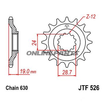 Front Sprocket 15Tooth Pitch 630Narrow Spline 24/28.5