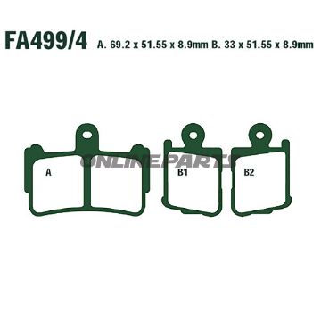 Brake Pads Sintered Hh Ebc Fa499/4Hhaltn 7870363