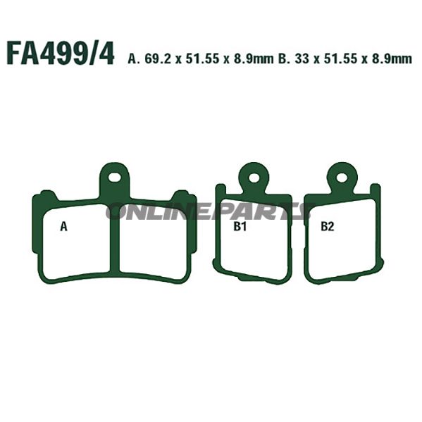 Brake Pads Sintered Hh Ebc Fa499/4Hhaltn 7870363