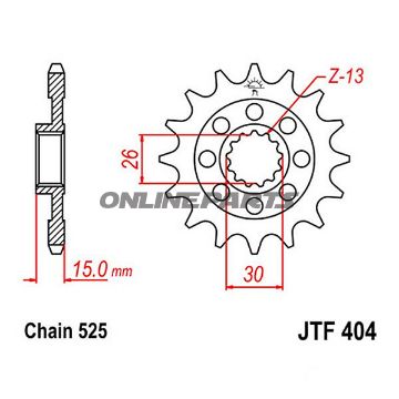 Front Sprocket 17Tooth Pitch 525Narrow Spline 26/30