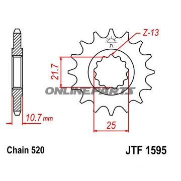 Front Sprocket 16Tooth Pitch 520Narrow Spline 21.7/25