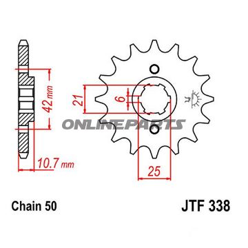 Front Sprocket 17Tooth Pitch 530Large Spline 6 Mm 21/25