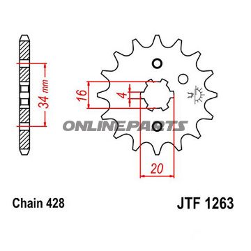 Front Sprocket 13Tooth Pitch 428Large Spline 4 Mm 16/20