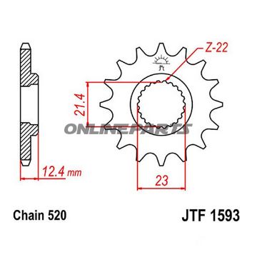 Front Sprocket 14Tooth Pitch 520Narrow Spline 21.4/23