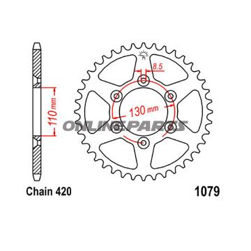 Rear Sprocket 62 Tooth Pitch 420Inner Diameter 110 Bolt Spacing 130