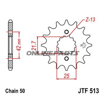 Front Sprocket 14Tooth Pitch 530Narrow Spline 21.6/25