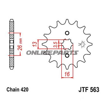 Front Sprocket 14Tooth Pitch 420Large Spline 3.5 Mm 13/16