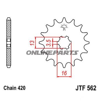 Front Sprocket 9Tooth Pitch 420Large Spline 3.5 Mm 13/16