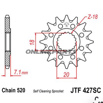 Front Sprocket Racing 13Tooth Pitch 520Narrow Spline 18/20