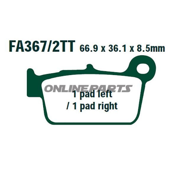 Brake Pads Std Ebc Fa367/2Ttaltn 7875461