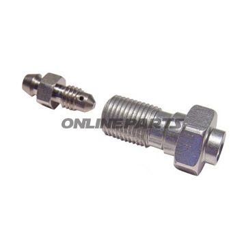Banjo Bolt Single M10x1.00Silver With Bleed Nipple