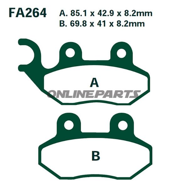 Brake Pads Scooter Sintered Hh Ebc Sfa264hhalternative: 7870084