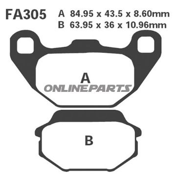 Brake Pads Scooter Sintered Hh Ebc Sfa305hhaltn 7873821