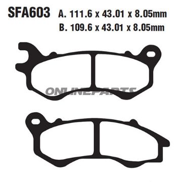Brake Pads Scooter Sintered Hh Ebc Sfa603hhoder 7870120