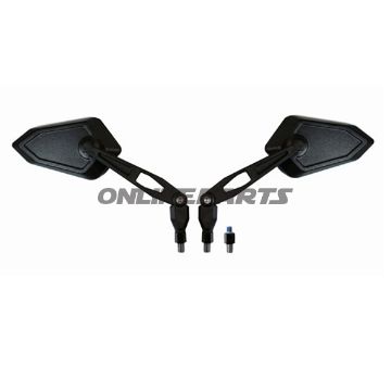 Universal Mirror Black M10 Fittingjmp Pack Of 2