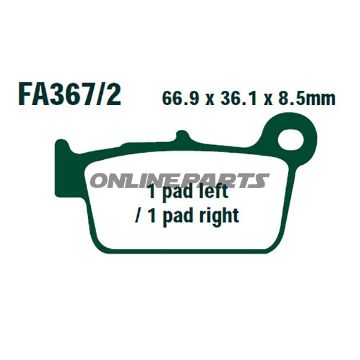 Brake Pads Sintered R Ebc Fa367/2R Fa067ttaltn 7874001