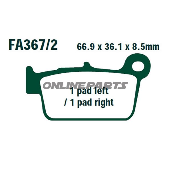 Brake Pads Sintered R Ebc Fa367/2R Fa067ttaltn 7874001
