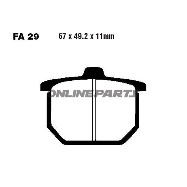 Brake Pad Semi-Sinter V Ebc Fa029v